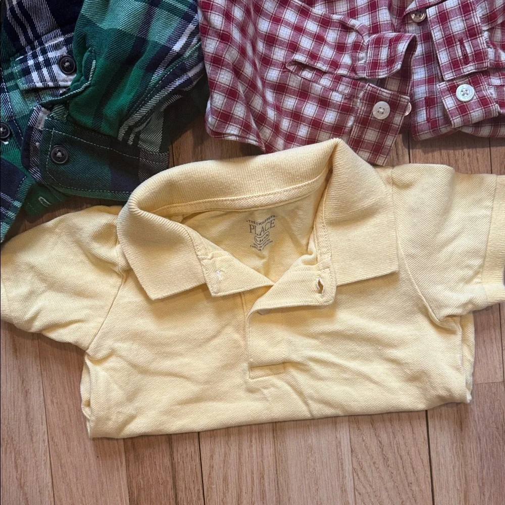 Bundle of Tops & PJ Set Green, Yellow, Plaid children’s place Gap Old Navy baby